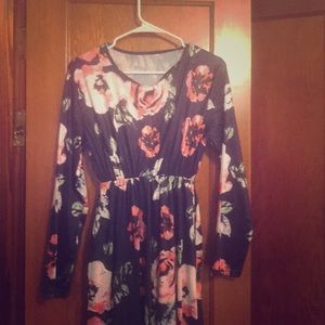 Navy Floral Maxi Dress